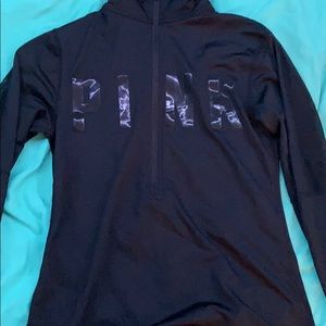 PINK black quarter zip